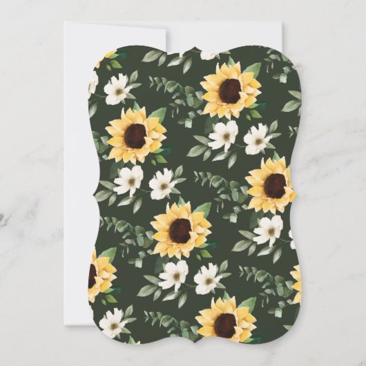 Sonnenblumencreme Hochzeitskleid Brautparty Einladung (Rückseite)