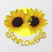 Sonnenblumendekor - individuelle Sonnenblumenklamm Fensteraufkleber (Blatt)