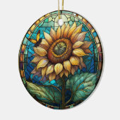 Sonnenblumendekor Keramik Gestaltete verglaste Opt Ornament (Links)