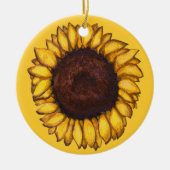 Sonnenblumendekor Schöne gelbe Blume Keramik Ornament (Vorne)