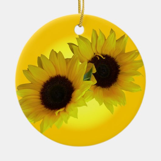 Sonnenblumendekor Schöne gelbe Blume Keramik Ornament (Vorne)