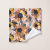 Sonnenblumendesign Badhandtuch Set (Waschlappen)