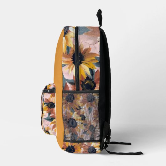 Sonnenblumendesign Bedruckter Rucksack (Rechts)