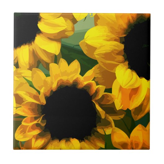 Sonnenblumendesign Fliese (Vorderseite)