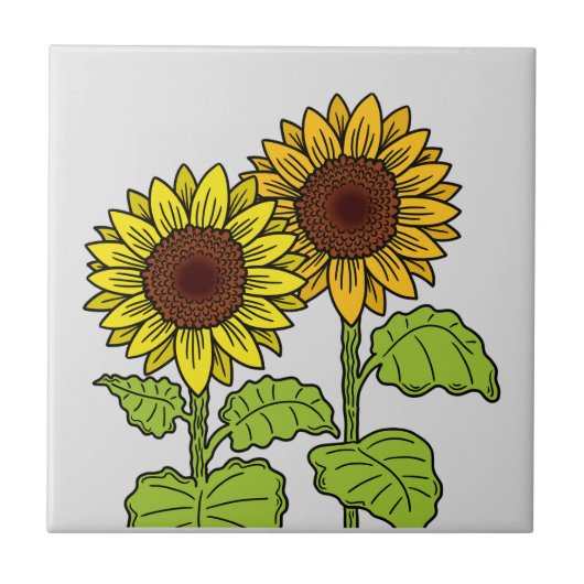 Sonnenblumendesign Fliese (Vorderseite)