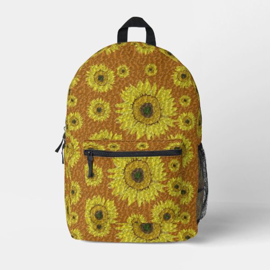 Sonnenblumendesign im Rucksack (Vorderseite)