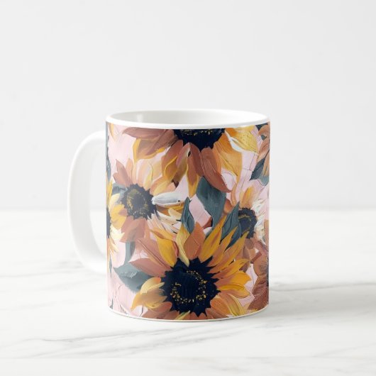 Sonnenblumendesign Kaffeetasse (Vorderseite Links)