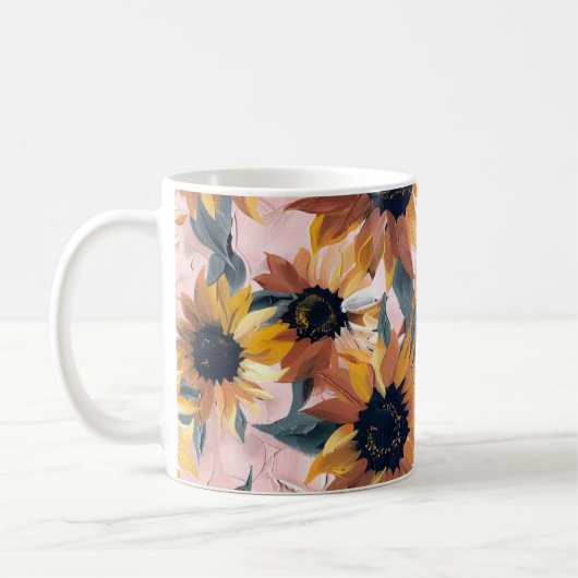 Sonnenblumendesign Kaffeetasse (Links)