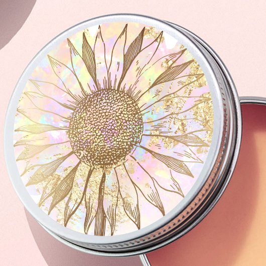 Sonnenblumendesign klassischer Rundaufkleber Runder Aufkleber