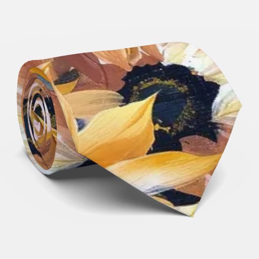 Sonnenblumendesign Krawatte (Gerollt)