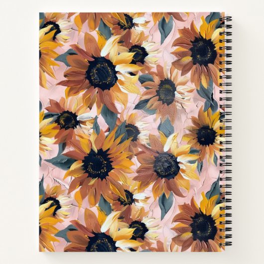 Sonnenblumendesign Notizblock (Rückseite)