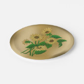 Sonnenblumendesign Pappteller (Schrägansicht)