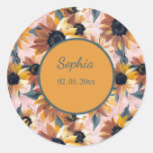 Sonnenblumendesign Runder Aufkleber (Vorderseite)