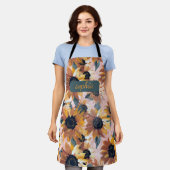 Sonnenblumendesign Schürze (Getragen)