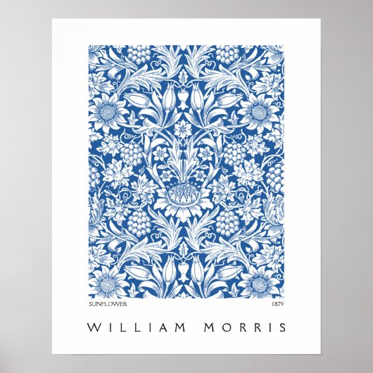 Sonnenblumendesign von Blue William Morris Poster (Vorne)