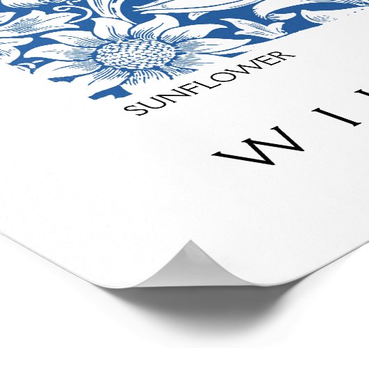 Sonnenblumendesign von Blue William Morris Poster (Ecke)