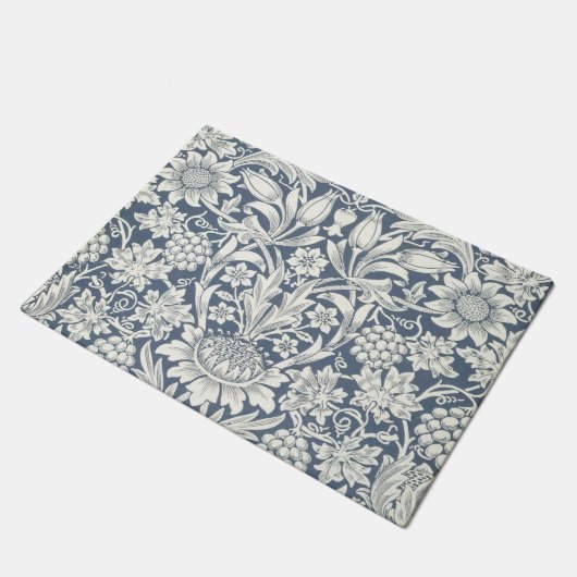 Sonnenblumendesign (von William Morris) Doormat Fußmatte (Schrägansicht)