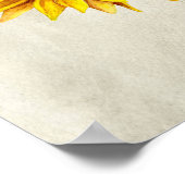 Sonnenblumendruck. Rustikale Wandkunst. Landschaft Poster (Ecke)