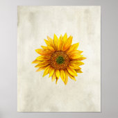 Sonnenblumendruck. Rustikale Wandkunst. Landschaft Poster (Vorne)