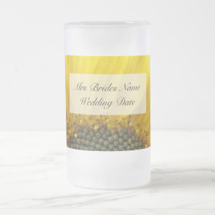 Sonnenblumendruckbrille Hochzeitsglas Mattglas Bierglas