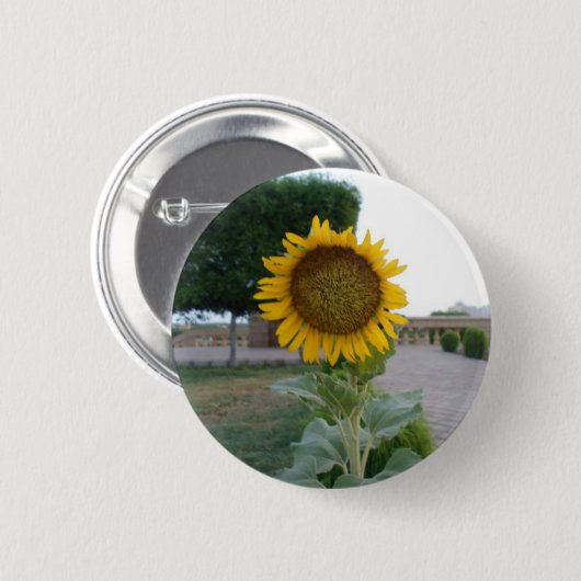 Sonnenblumendruckkunst Button (Vorne & Hinten)