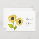 "Sonnenblumenduet" Dankeskarte (Vorne/Hinten)