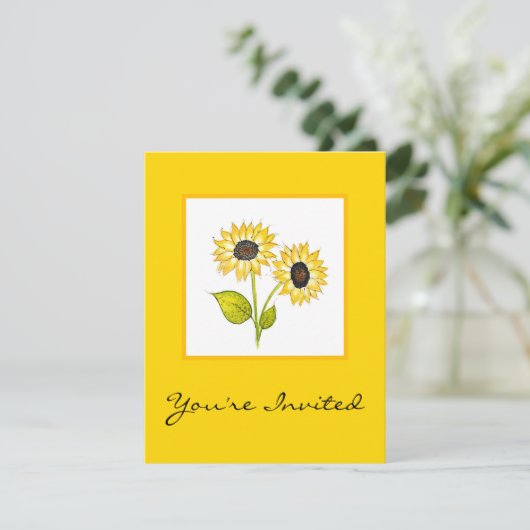 "Sonnenblumenduet" Einladung (Stehend Vorderseite)