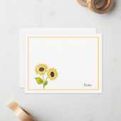 "Sonnenblumenduet" Mitteilungskarte (Vorderseite/Rückseite Beispiel)