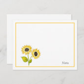 "Sonnenblumenduet" Mitteilungskarte (Vorne/Hinten)