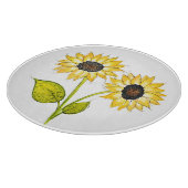 "Sonnenblumenduet" Schneidebrett (Ecke)