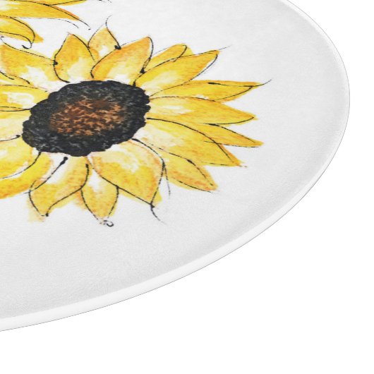 "Sonnenblumenduet" Schneidebrett (Ecke)