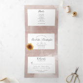 Sonnenblumenduft Rosa in einer Hochzeit Dreifach Gefaltete Einladung (Innenseite)