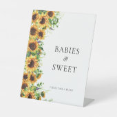 Sonnenblumendusche Babys sind süßes Zeichen Sockelschild (Vorderseite)