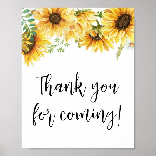 Sonnenblumendusche Danke für Ihr Kommen Poster (Vorne)