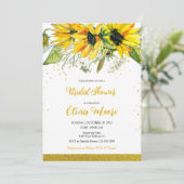 Sonnenblumendusche Einladung (Stehend Vorderseite)