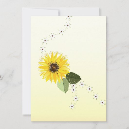 Sonnenblumendusche Einladung (Rückseite)