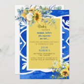 Sonnenblumendusche Einladung (Vorne/Hinten)