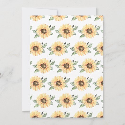 Sonnenblumendusche Einladung (Rückseite)