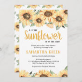 Sonnenblumendusche Einladung (Vorne/Hinten)