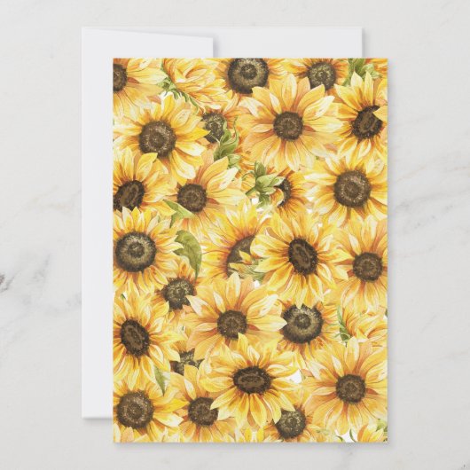 Sonnenblumendusche Einladung (Rückseite)