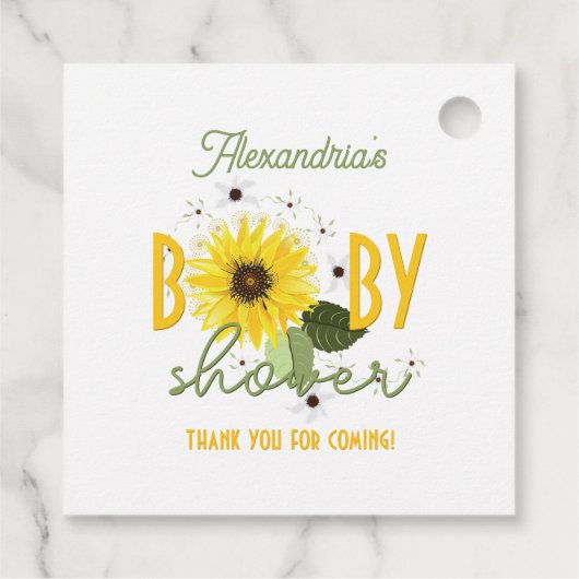 Sonnenblumendusche Geschenkanhänger (Rückseite)