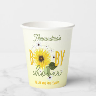 Sonnenblumendusche Pappbecher