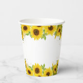 Sonnenblumendusche Pappbecher (Rückseite)