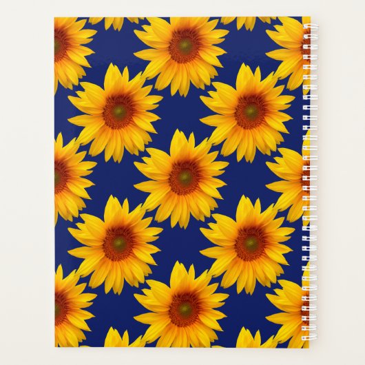 Sonnenblumendusche Personalisiert Planer (Rückseite)