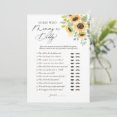 Sonnenblumendusche Ratet, wer Mama oder Papa Einladung (Stehend Vorderseite)