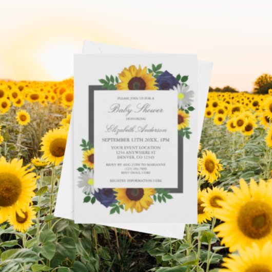 Sonnenblumendusche Rose Daisy Herbstdusche Einladung