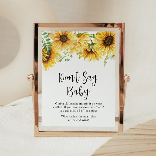 Sonnenblumendusche sagt nicht Baby Poster