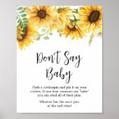 Sonnenblumendusche sagt nicht Baby Poster (Vorne)