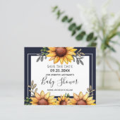 Sonnenblumendusche Save the Date Einladung (Stehend Vorderseite)