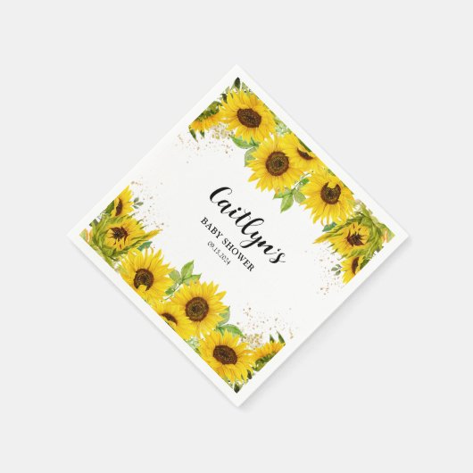 Sonnenblumendusche Serviette (Ecke)